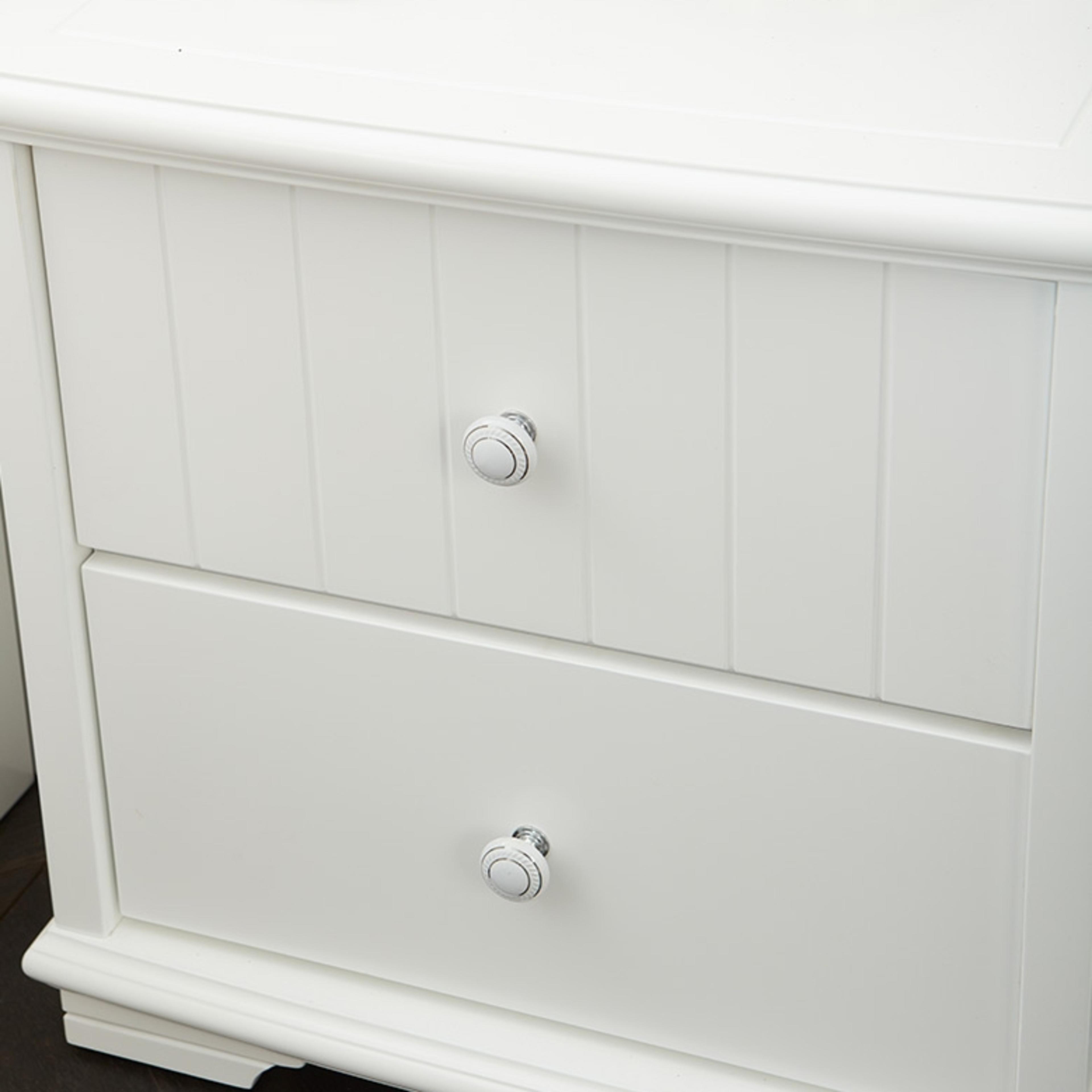 Detail image of the  Bella Bedside Table (2 Drawer), Ivory White from Forty Winks