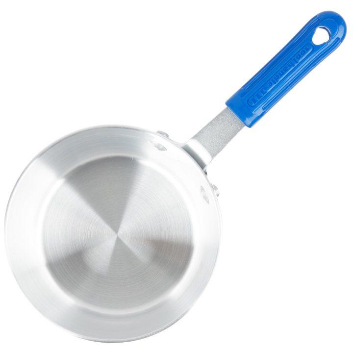 1 ½-quart Wear-Ever® tapered saucepan with natural finish and Cool Handle® rubber grip sleeve