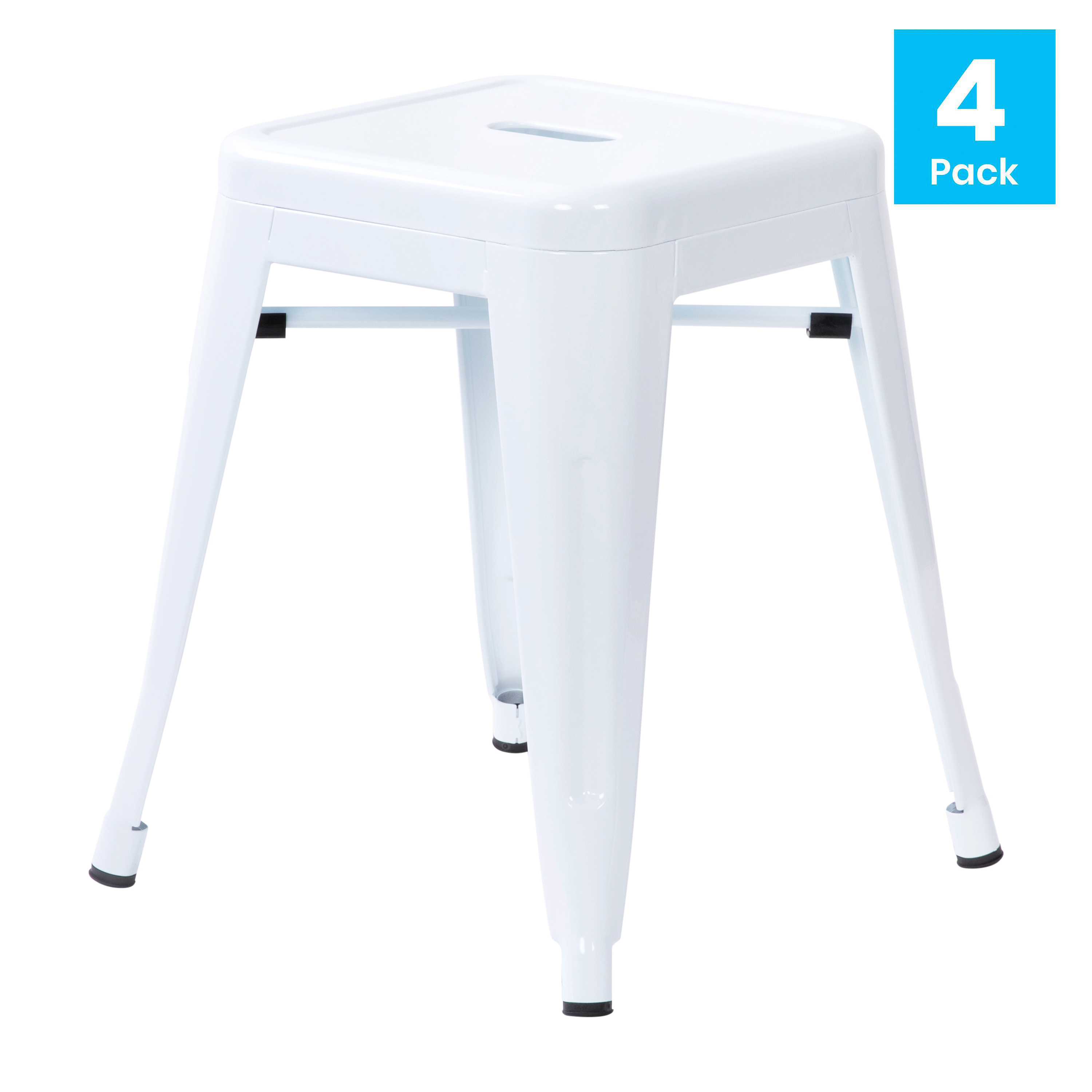 18" Table Height Stool, Stackable Backless Metal Indoor Dining Stool, Commerc... - Picture 92 of 114