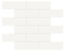 Studio White 2×6 Brick Mosaic Glossy
