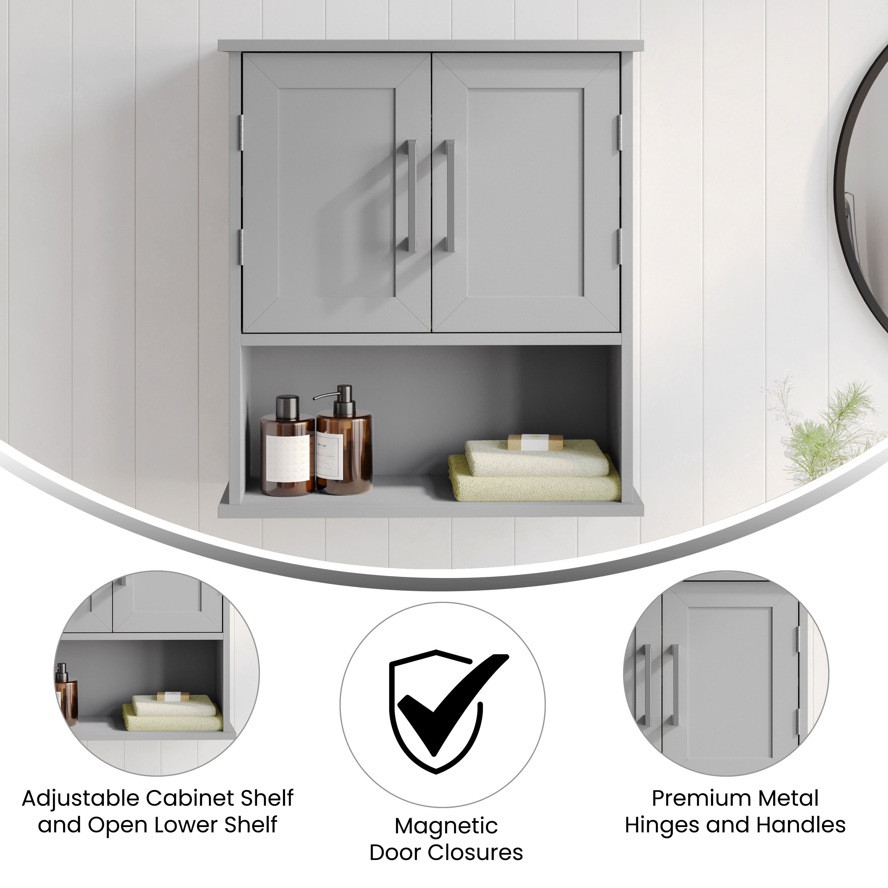 Vesta Wall Mounted Bathroom Medicine Cabinet Organizer with Adjustable In-Cab... - Picture 5 of 22