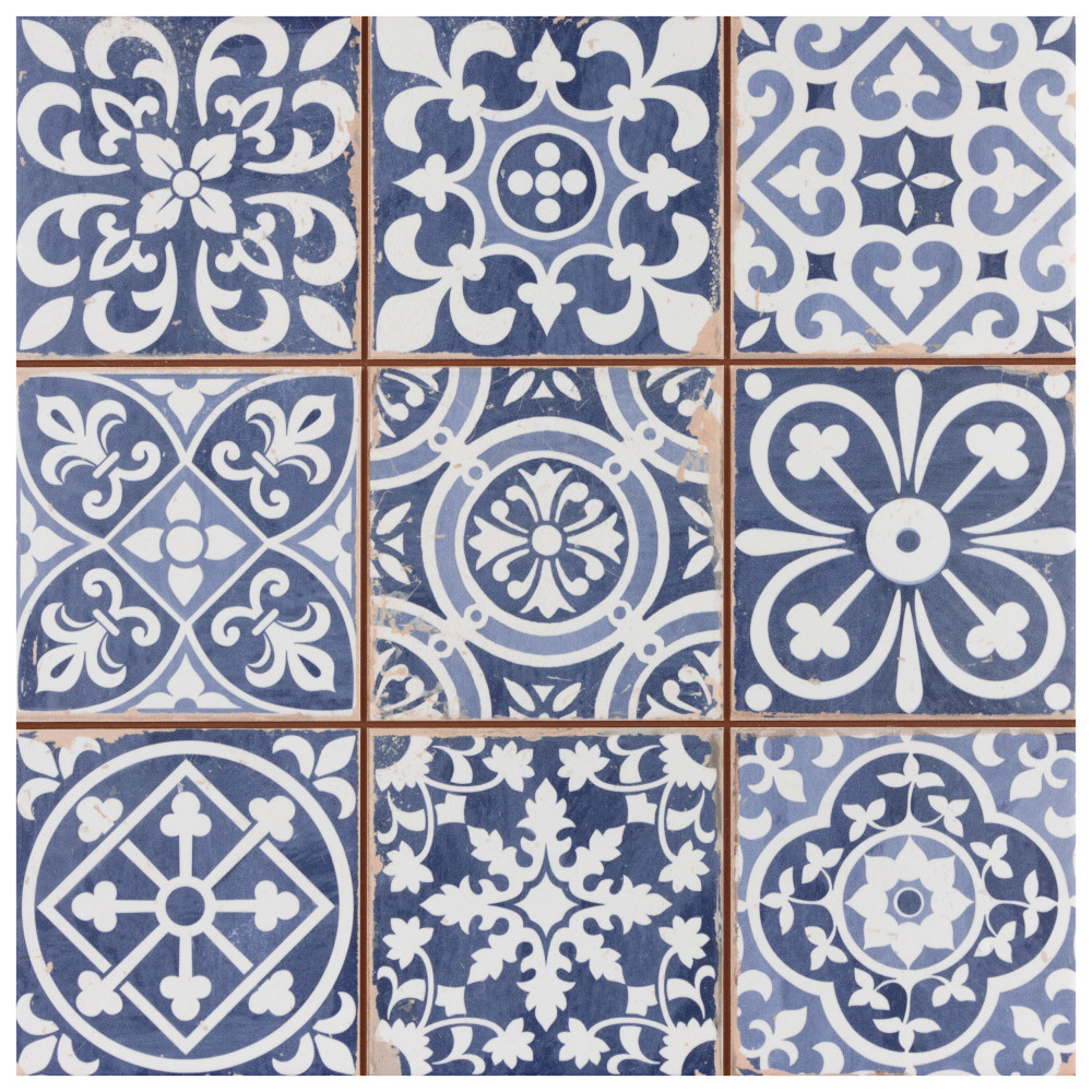 Faenza Azul 13 in. x 13 in. Ceramic Floor and Wall Tile