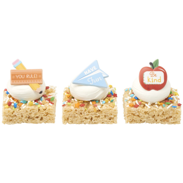 School Rules Icons Cupcake Rings