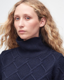 Burne Roll Neck Jumper Classic Navy