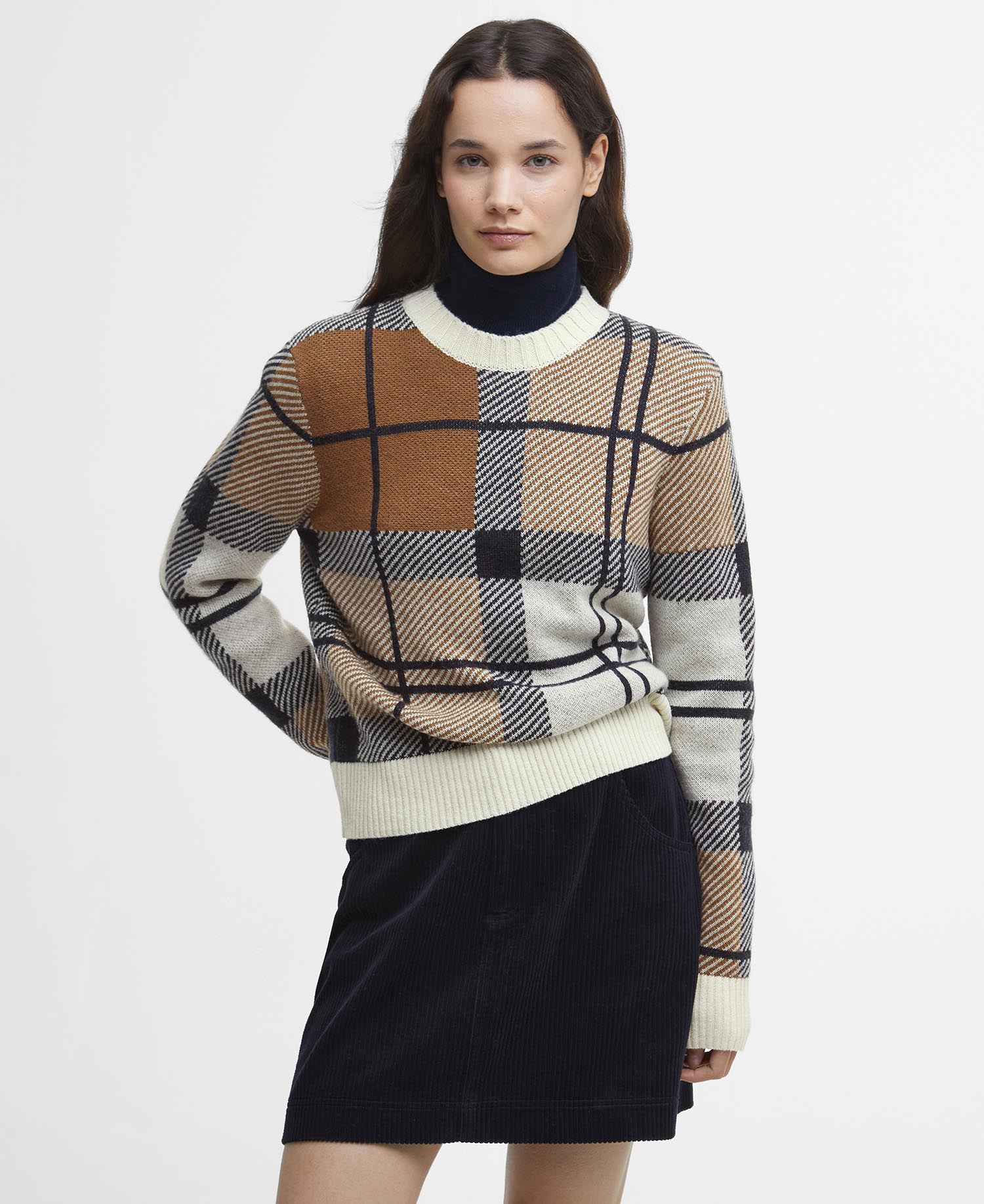 Brigitte Tartan Crew Neck Jumper image number 0