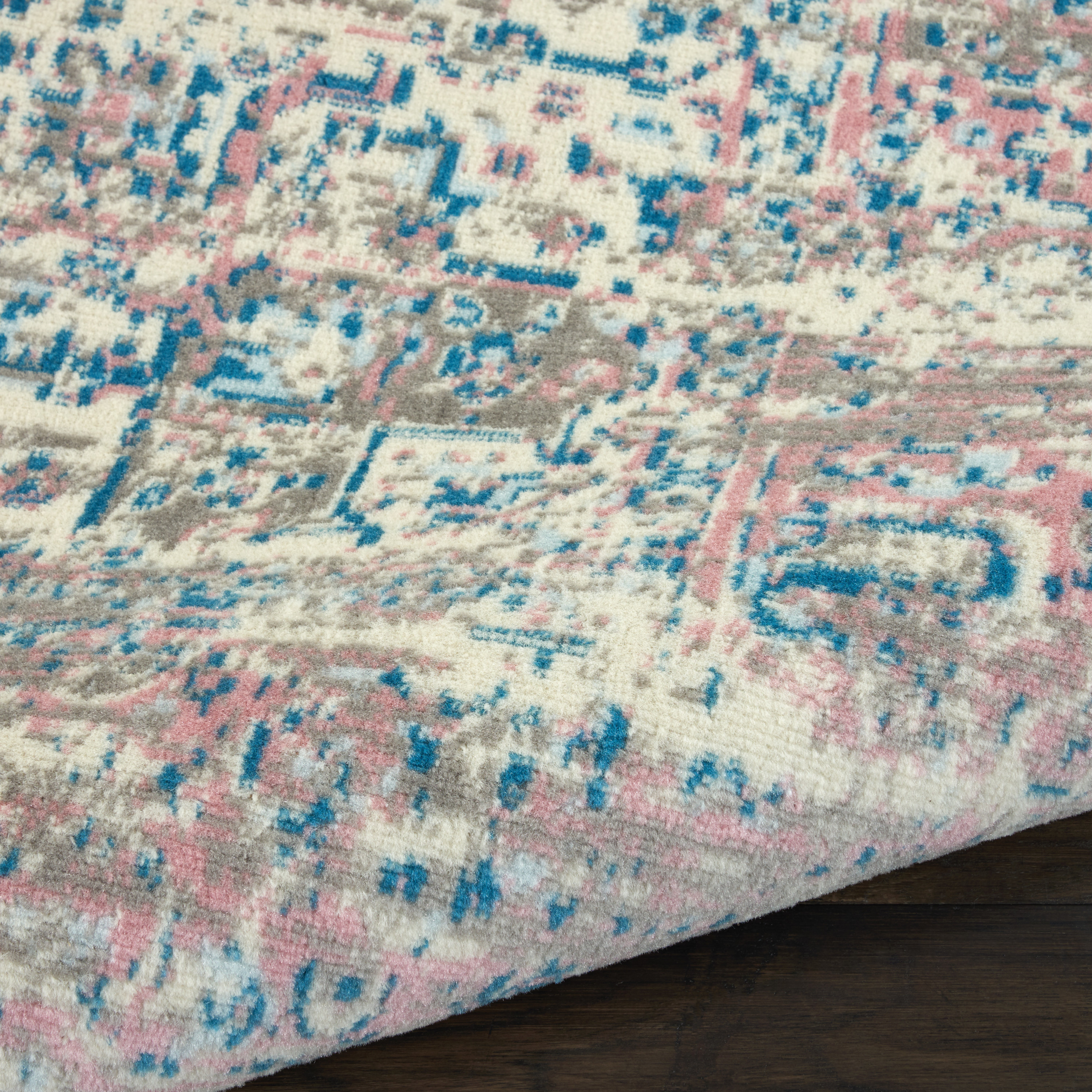 Nourison Grafix 8'6" x 12' Ivory Pink Vintage Indoor Rug