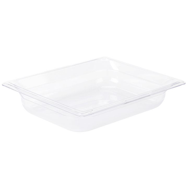 Half-size 2 ½-inch-deep Super Pan® clear low-temperature plastic pan