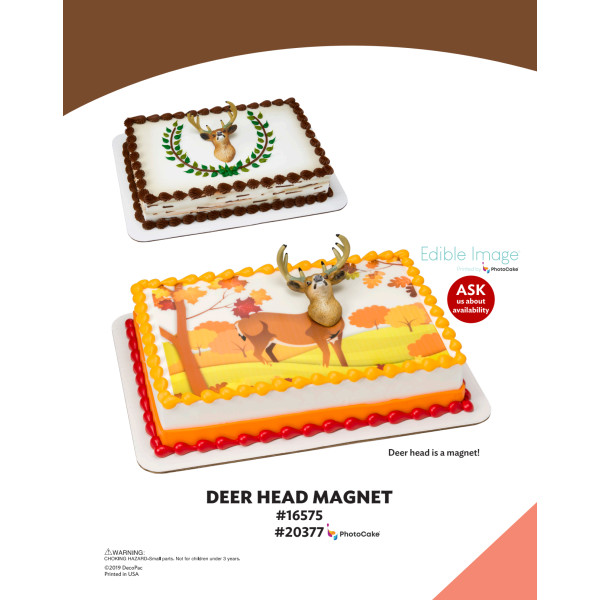 Deer Head Magnet The Magic of Cakes® PhotoCake® Enhanced Background and Icing Page