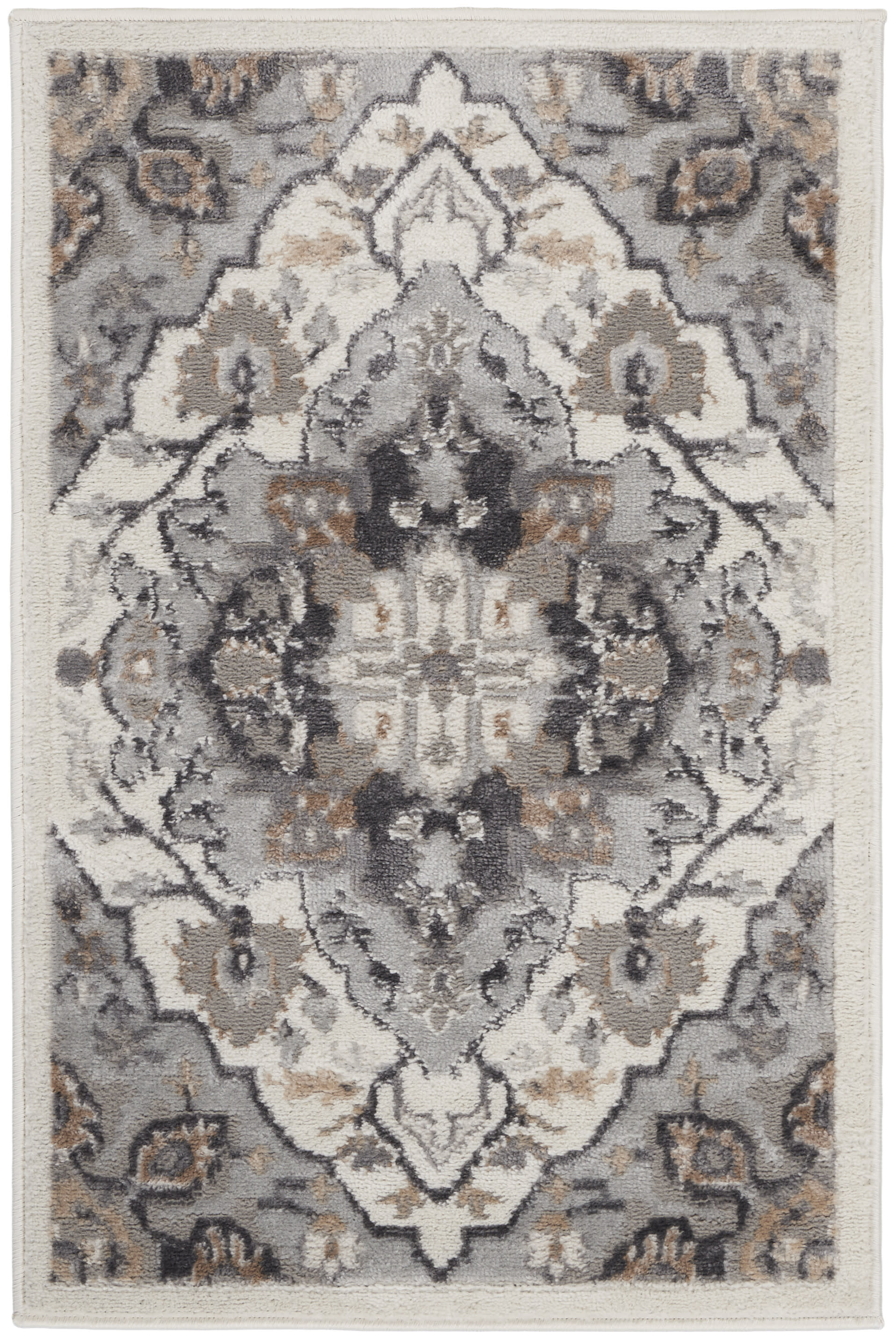Nourison Elation 2' x 3' Ivory Grey Transitional Indoor Rug