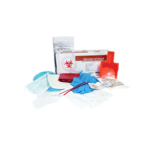 Impact, Pro-Guard®, Bloodborne Pathogen Kit Co-Packaged with Germicidal Wipes, Red/White