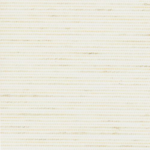 Off-white woven fabric with fine horizontal ribbing and thin beige slubs; lying flat, showing subtle texture and linear pattern; neutral, evenly lit surface suitable for upholstery or wallpaper.