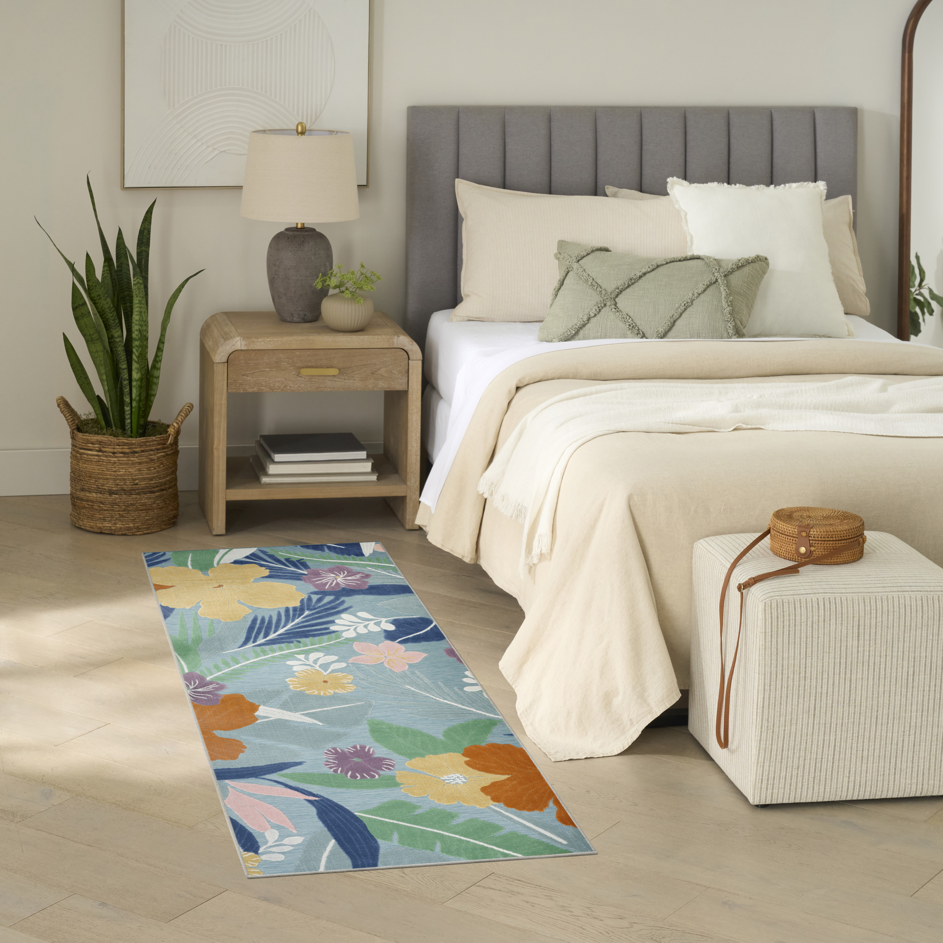 Nourison Suncoast 2' x 6' Blue Multicolor Tropical Rug