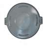 Hillyard, Round, Plastic, 44 gal, Gray, Receptacle Lid