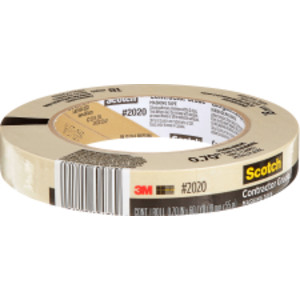 Contractor Grade Masking Tape, 0.70 in x 60.1 yd (18mm x 55m), 1 Roll