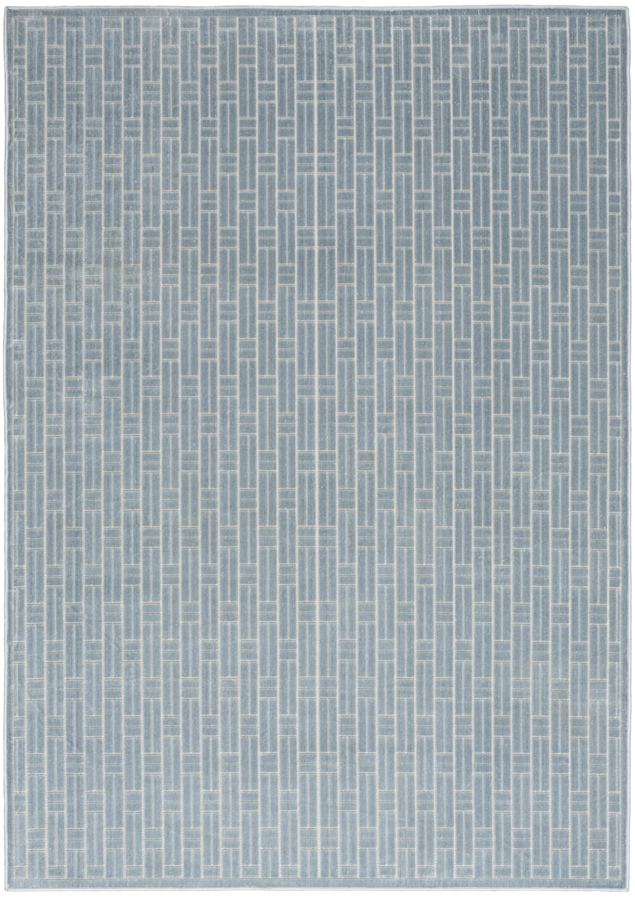 Nourison Washable Charm 4' x 6' Blue Ivory Modern Indoor Rug