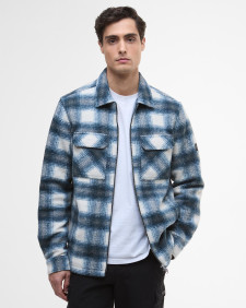 Overshirt Clayton in pile con motivo a quadri Shaded Emerald