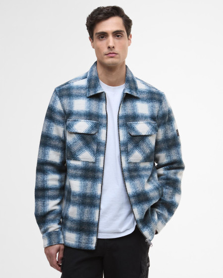 Overshirt Clayton in pile con motivo a quadri