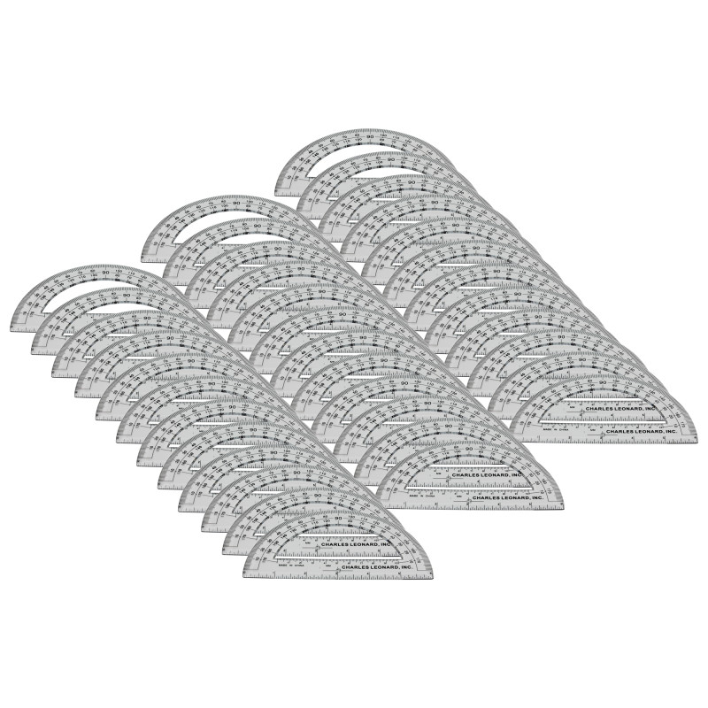 Protractor Plastic, 6-Inch, 12 Per Pack, 3 Packs