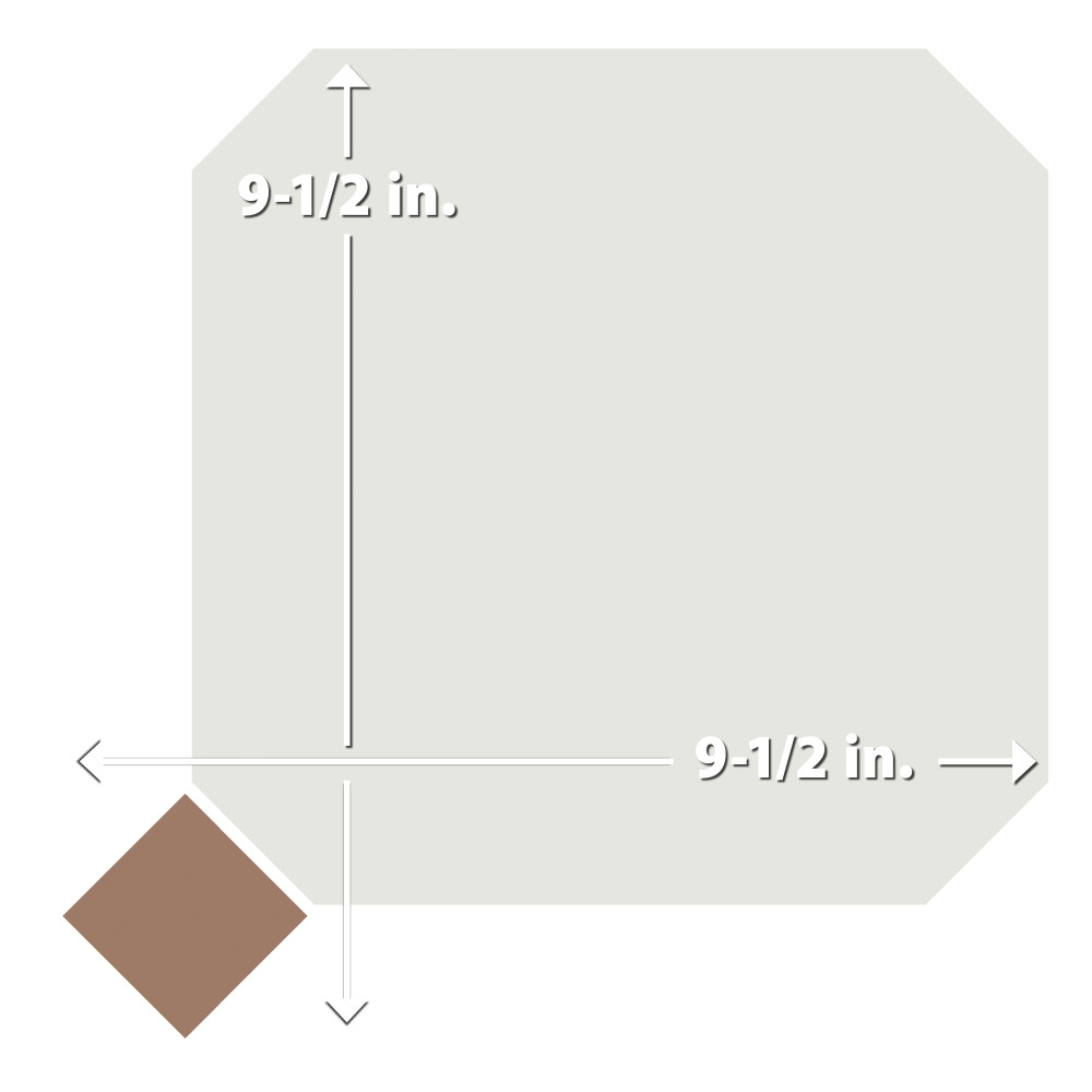 Vaudeville Octagon Nacar with Taco Marron 7-7/8 in. x 7-7/8 in. Porcelain Floor and Wall Tile