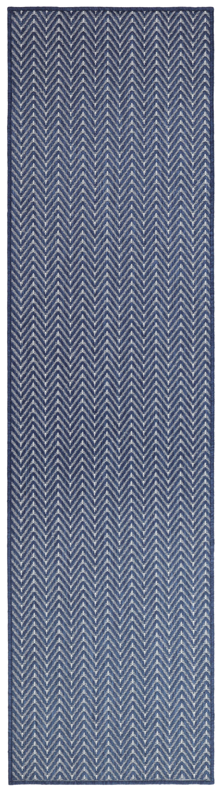Nourison Horizon Indoor/Outdoor 2'2" x 8' Navy Modern Rug