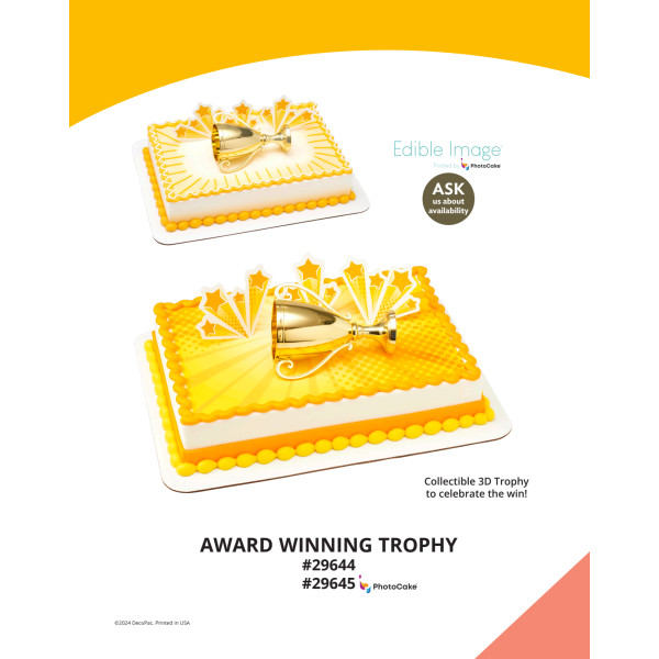 Award Winning Trophy The Magic of Cakes® PhotoCake® Enhanced Background and Icing Page
