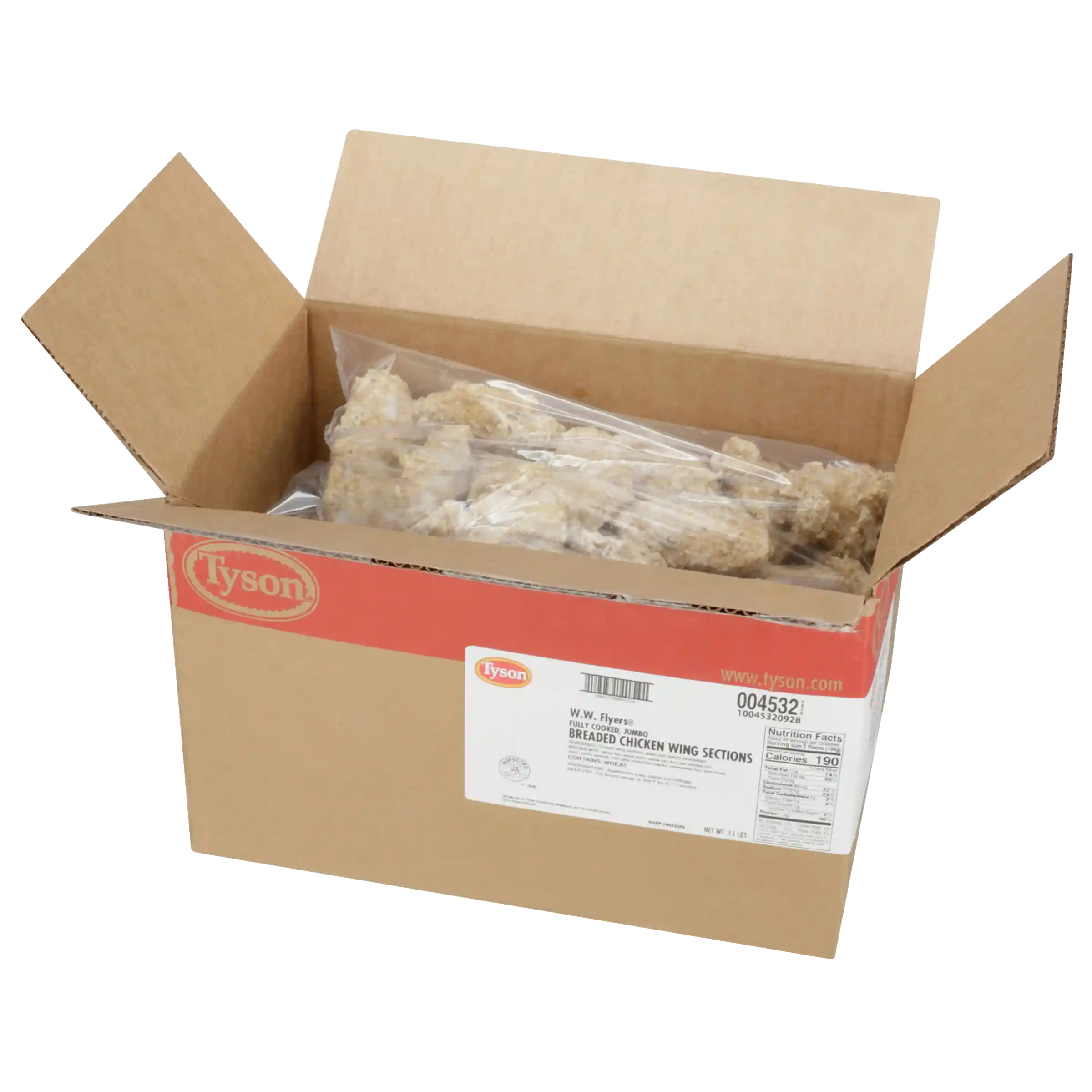 Tyson® W.W. Flyers® Fully Cooked Breaded Bone-In Chicken Wing Sections, Jumbo_image_21