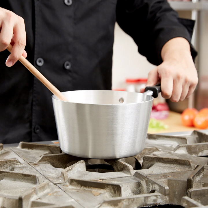 2 ¾-quart Wear-Ever® tapered aluminum saucepan in natural finish with silicone TriVent™ handle