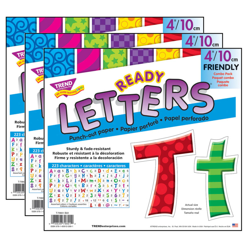 Patchwork FF 4" Friendly Combo Ready Letters®, 3 Packs