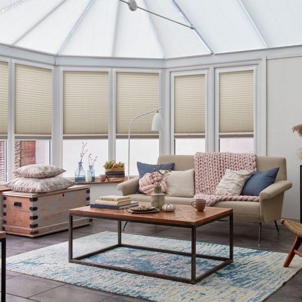 Malbec Cream Conservatory Side Pleated Blind