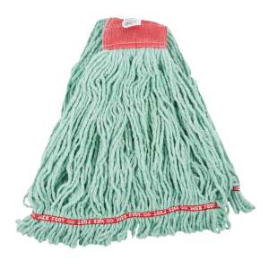 Rubbermaid Commercial, Web Foot, Blend Looped-End Wet Mop Head with 5" Headband, 24 oz, Green