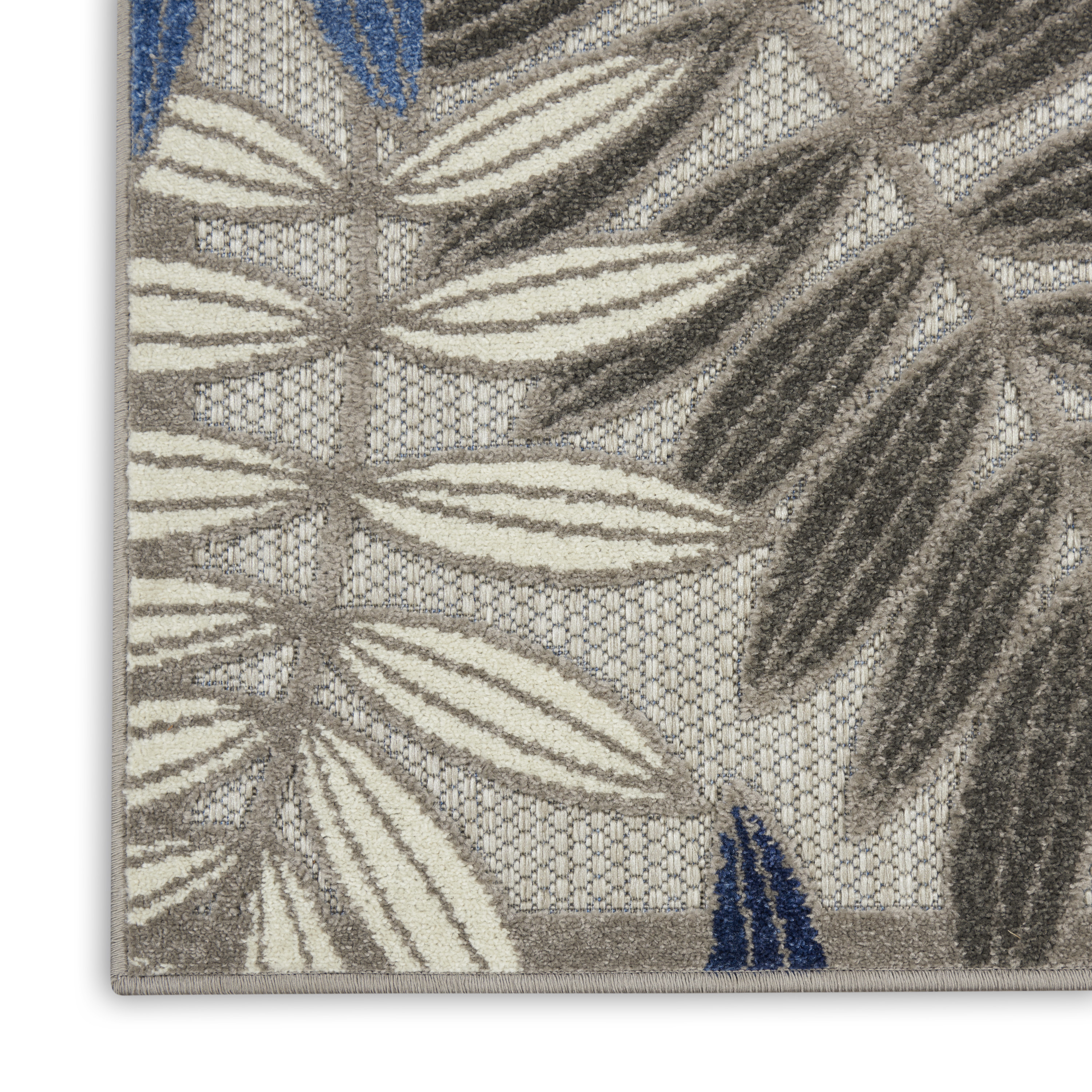 Nourison Aloha 6' x 9' Grey Blue Tropical Rug