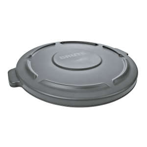 Rubbermaid Commercial, BRUTE®, Self-Draining, Round, Resin, 10 gal, Gray, Receptacle Lid