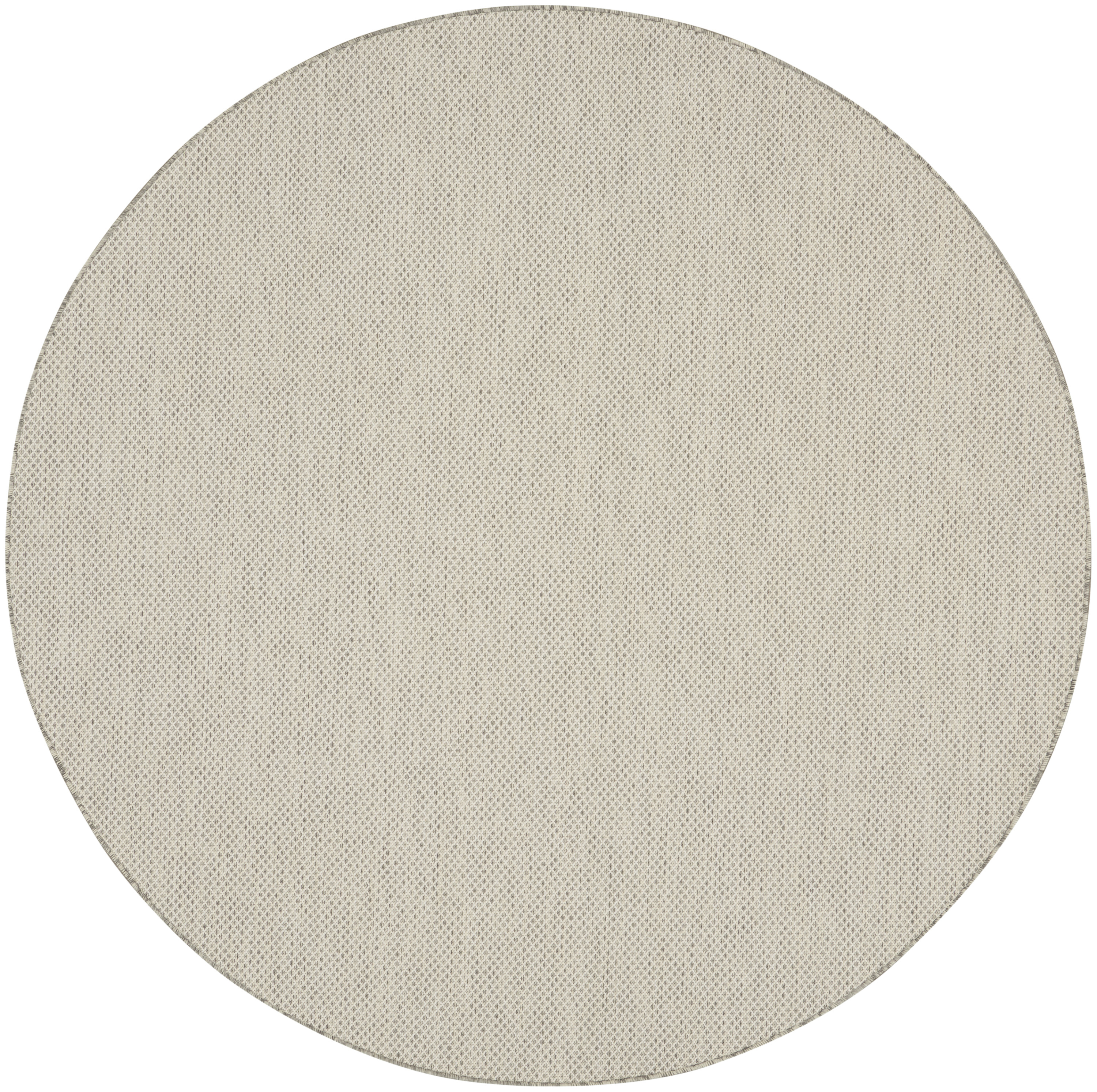 Nourison Courtyard 6' x Round Ivory Silver Modern Rug