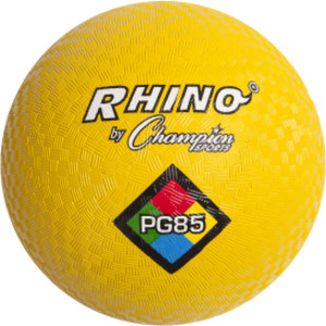 Rhino Playground Balls, 8-1/2"D, Two Ply, Nylon Wound, Yellow