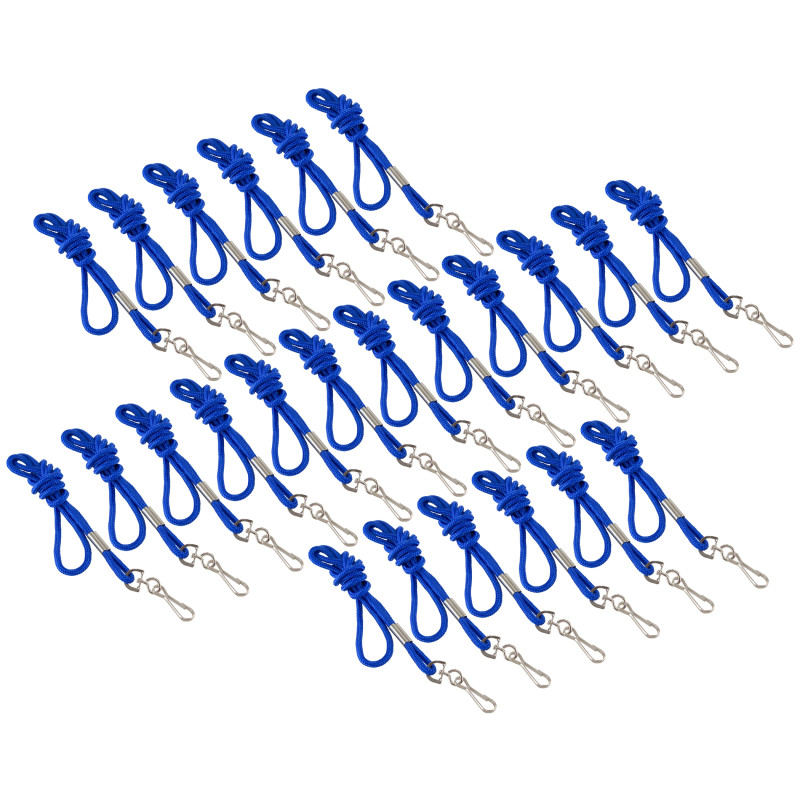Standard Lanyard Hook Rope Style, Blue, Pack of 24