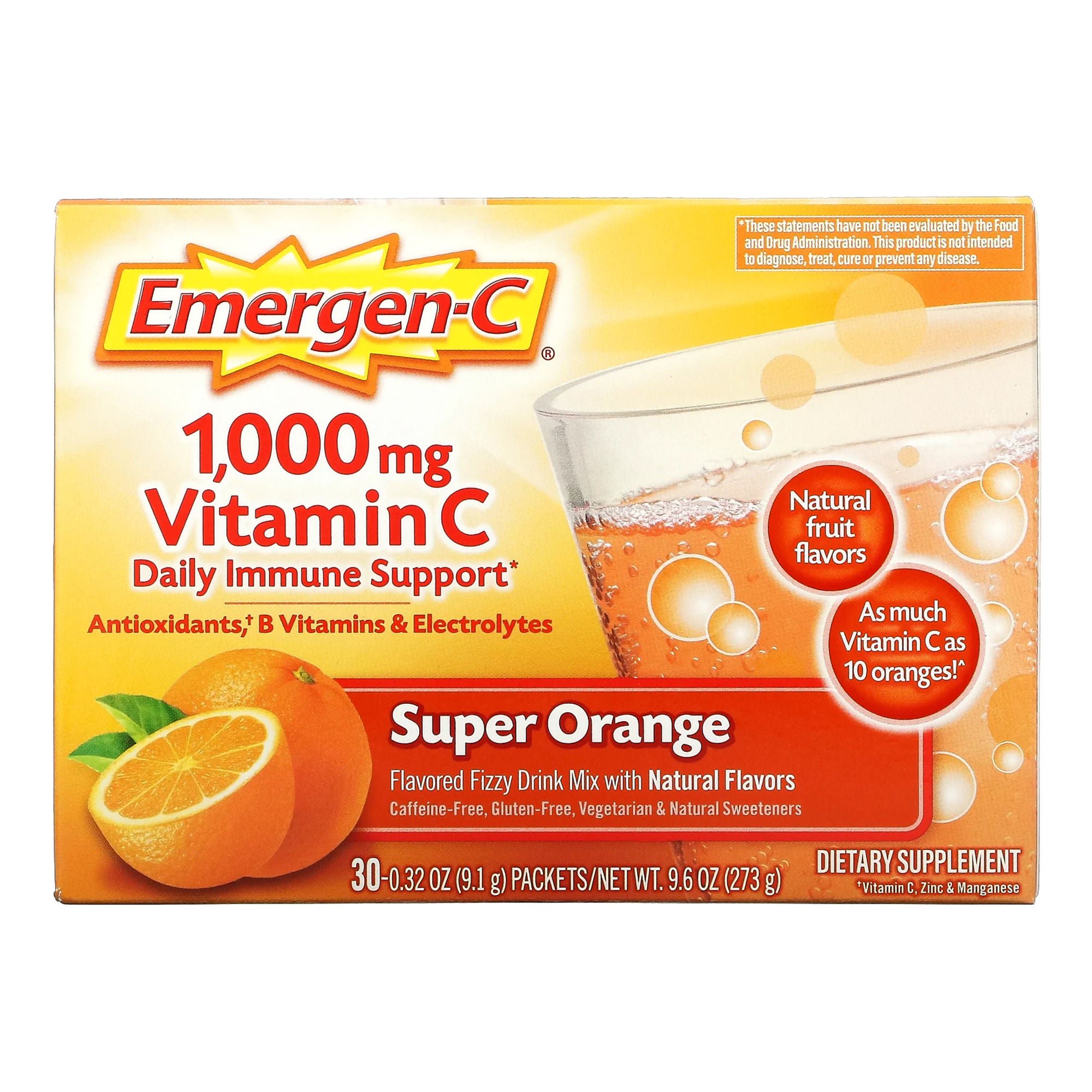 Emergen-C® Vitamin C Daily Immune Support Drink Mix, Super Orange Flavor
