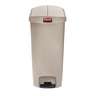 Rubbermaid Commercial, Streamline, Step-On, 18 gal, Resin, Beige, Rectangle, Receptacle