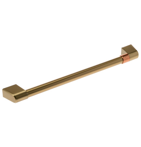 DOOR HANDLE W/ CAFÉ BAND - BRUSHED BRASS