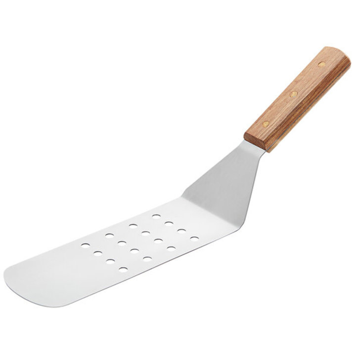 14-inch stainless steel perforated hamburger turner with flexible blade