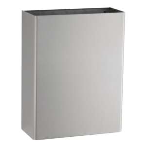 Bobrick, ClassicSeries®, Open Top, 6.4gal, Satin-Finish, Stainless Steel, Rectangle, Receptacle