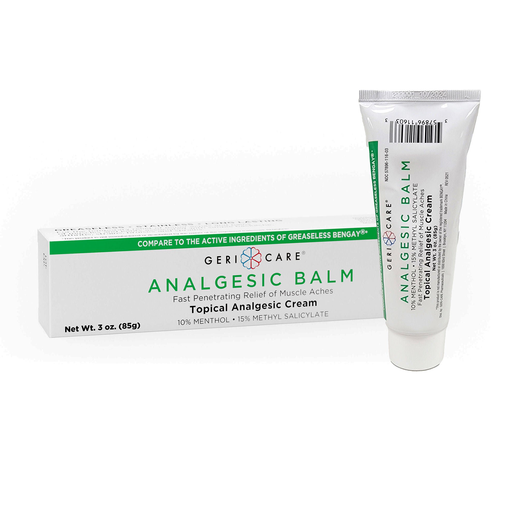 Topical Pain Relief Geri-Care® 10% - 15% Strength Menthol / Methyl Salicylate Cream 3 oz.