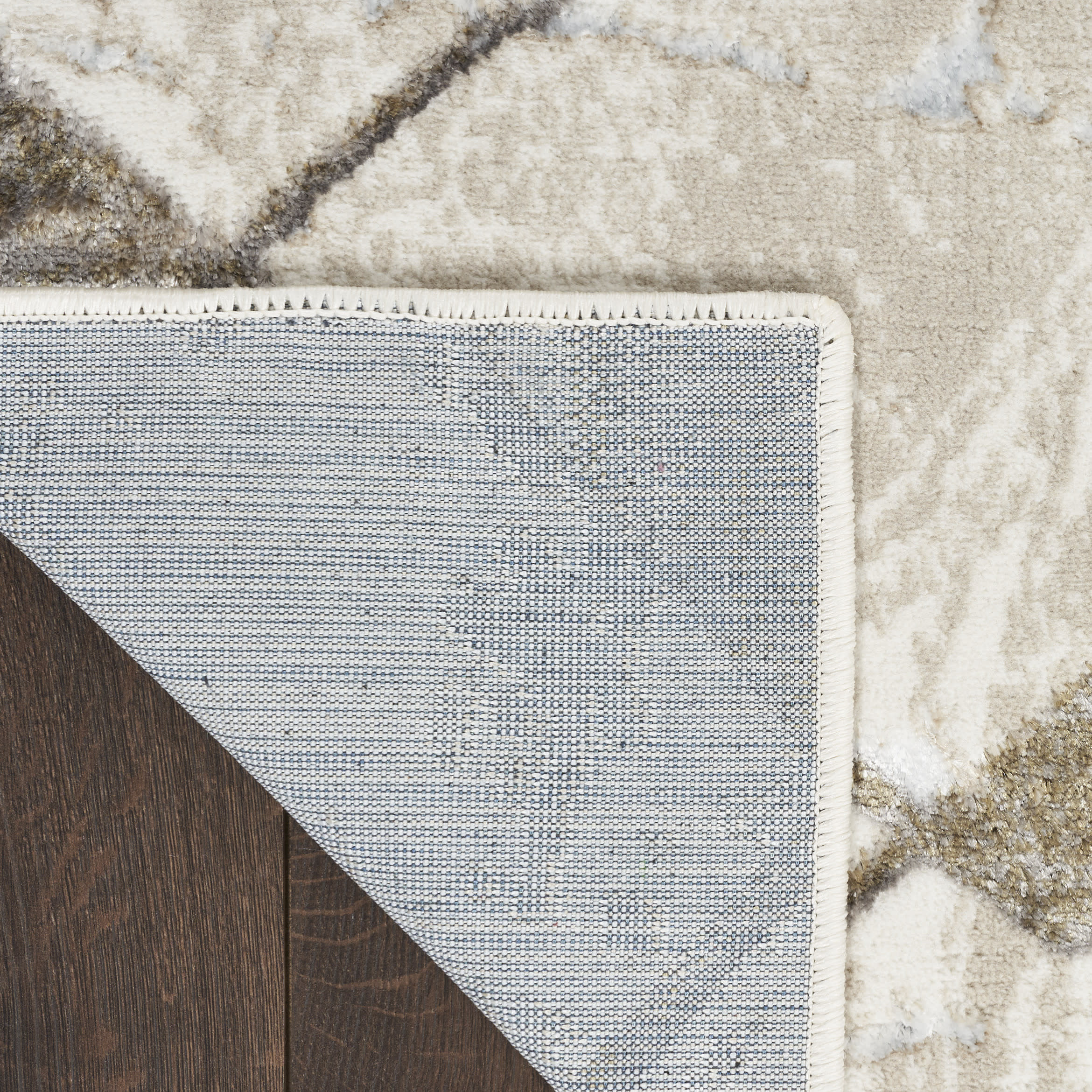 Nourison Glitz 3'11" x 5'11" Ivory Grey Modern Indoor Rug
