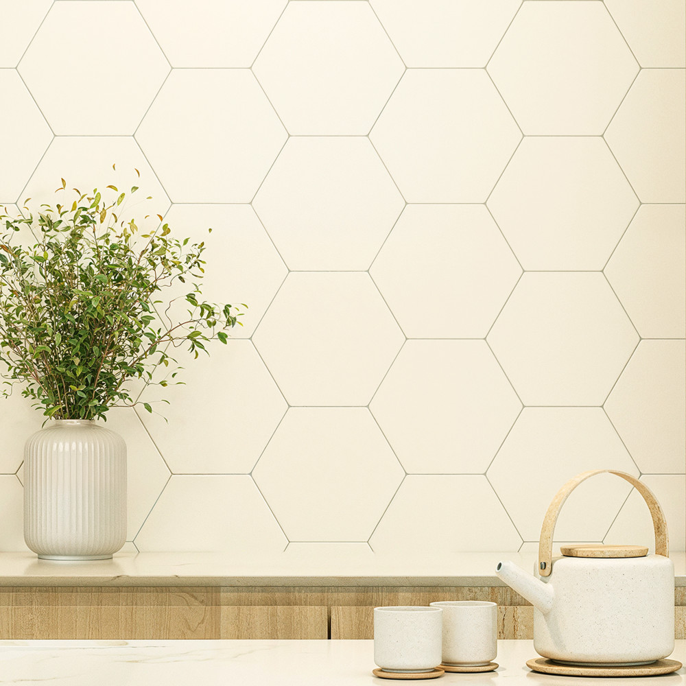 Sample – Textile Basic Hex Cotton Porcelain Floor and Wall Tile