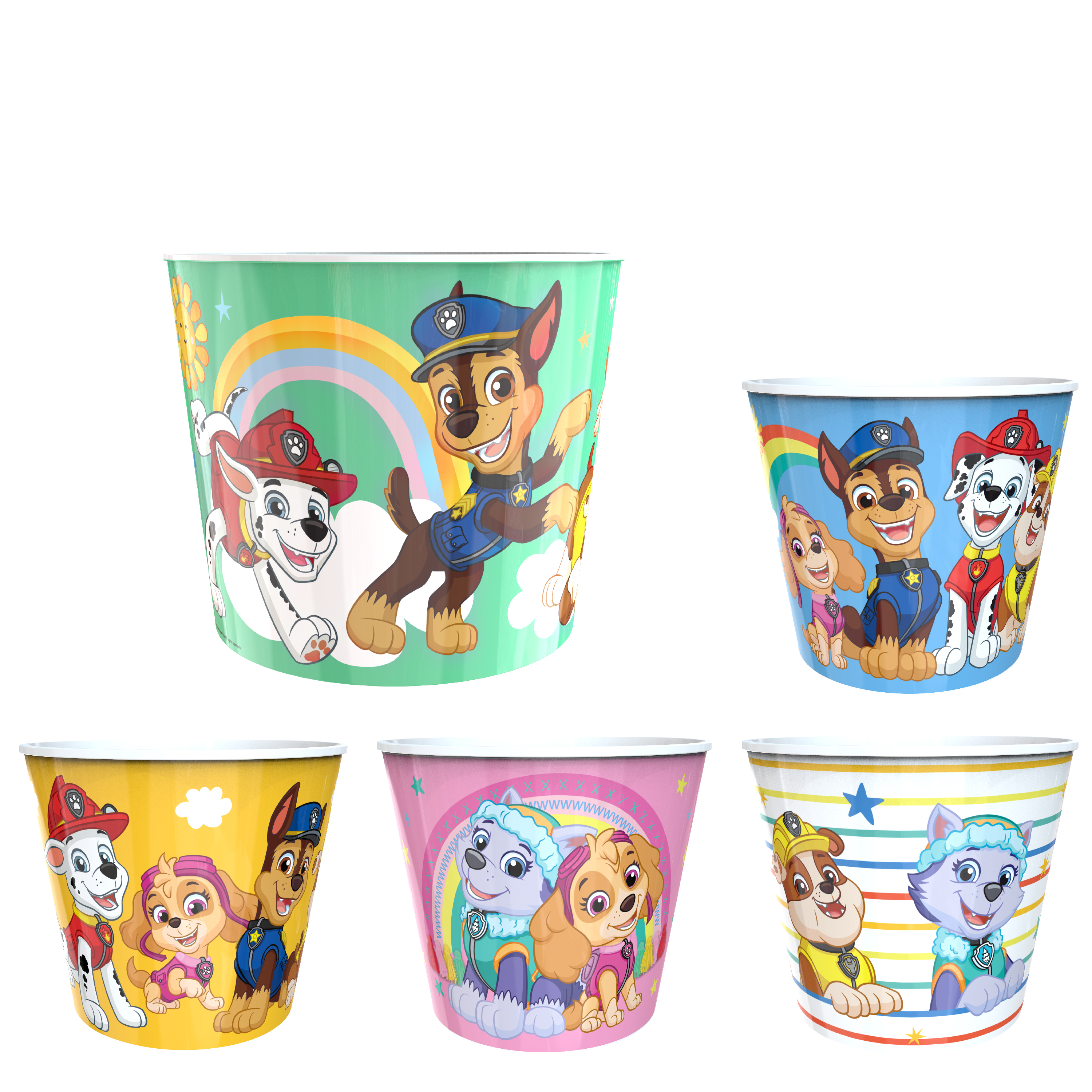 Paw Patrol Plastic Popcorn Container and Bowls, Chase, Marshall and Friends, 5-piece set slideshow image 1 Paw Patrol Plastic Popcorn Container and Bowls, Chase, Marshall and Friends, 5-piece set slideshow image 1