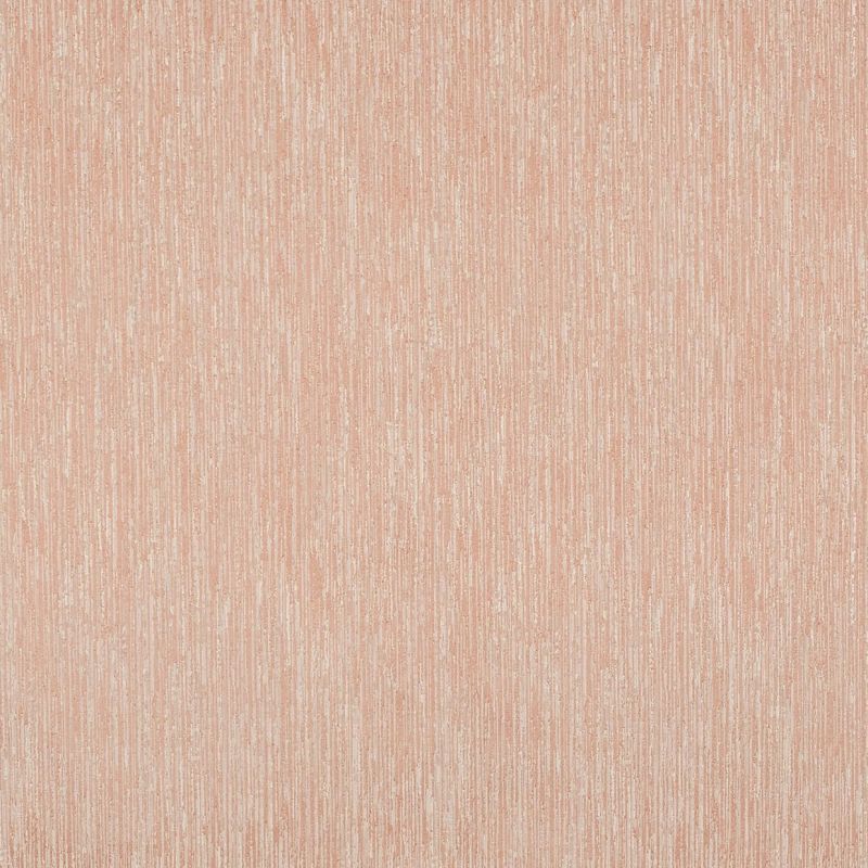Peach-pink textured wallpaper with fine vertical striations; showing subtle metallic sheen and irregular raised lines; close-up, evenly lit, fills the frame with no visible windows or furnishings.