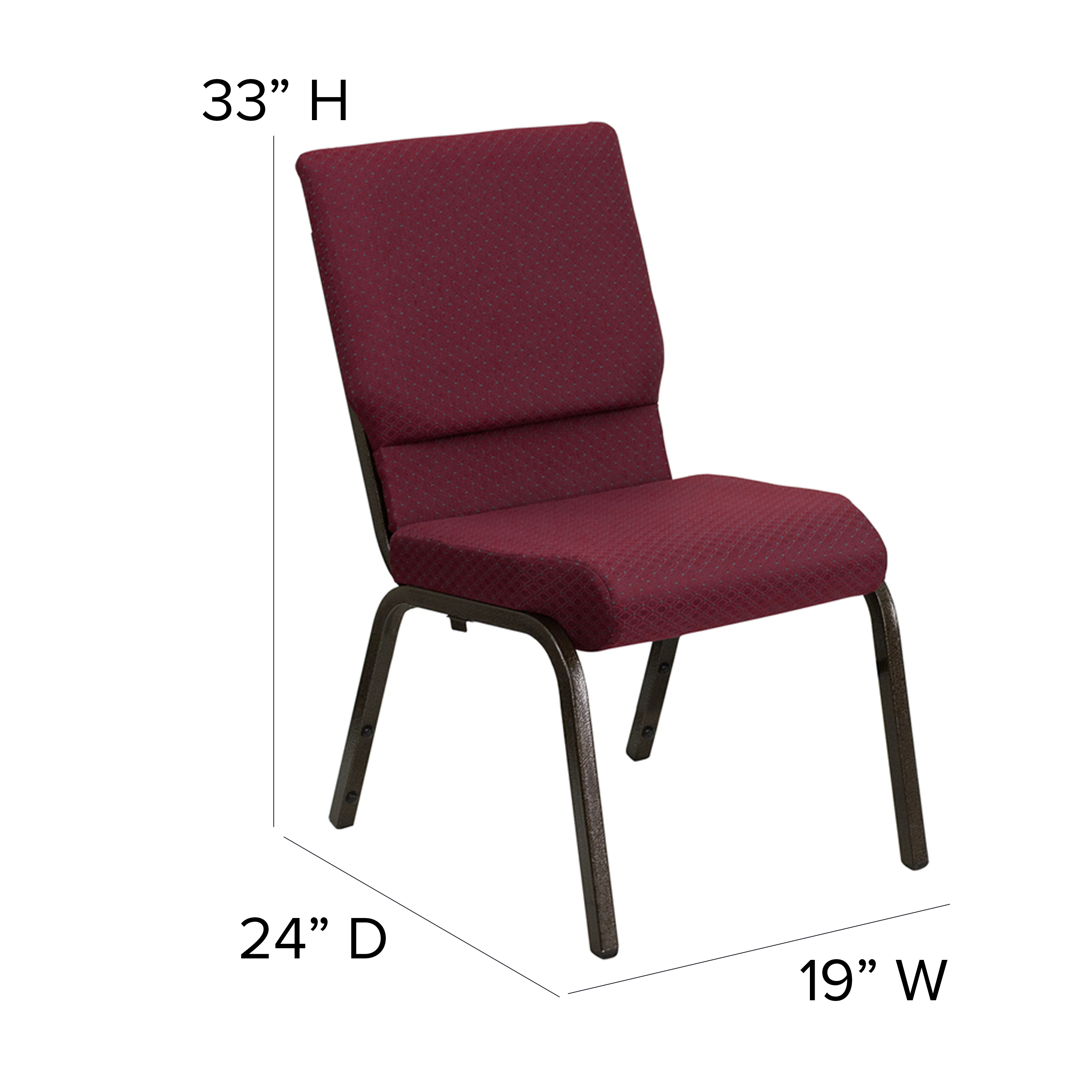 HERCULES Series 18.5''W Stacking Church Chair in Purple Fabric - Gold Vein Frame - Picture 122 of 140