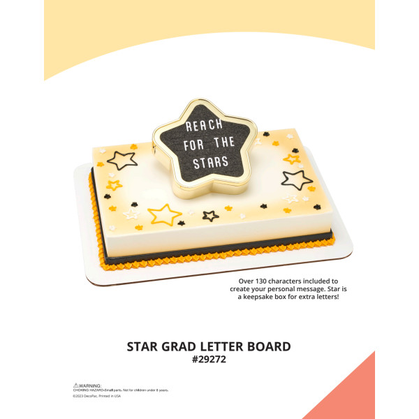 Star Grad Letter Board The Magic of Cakes® Icing Only Page