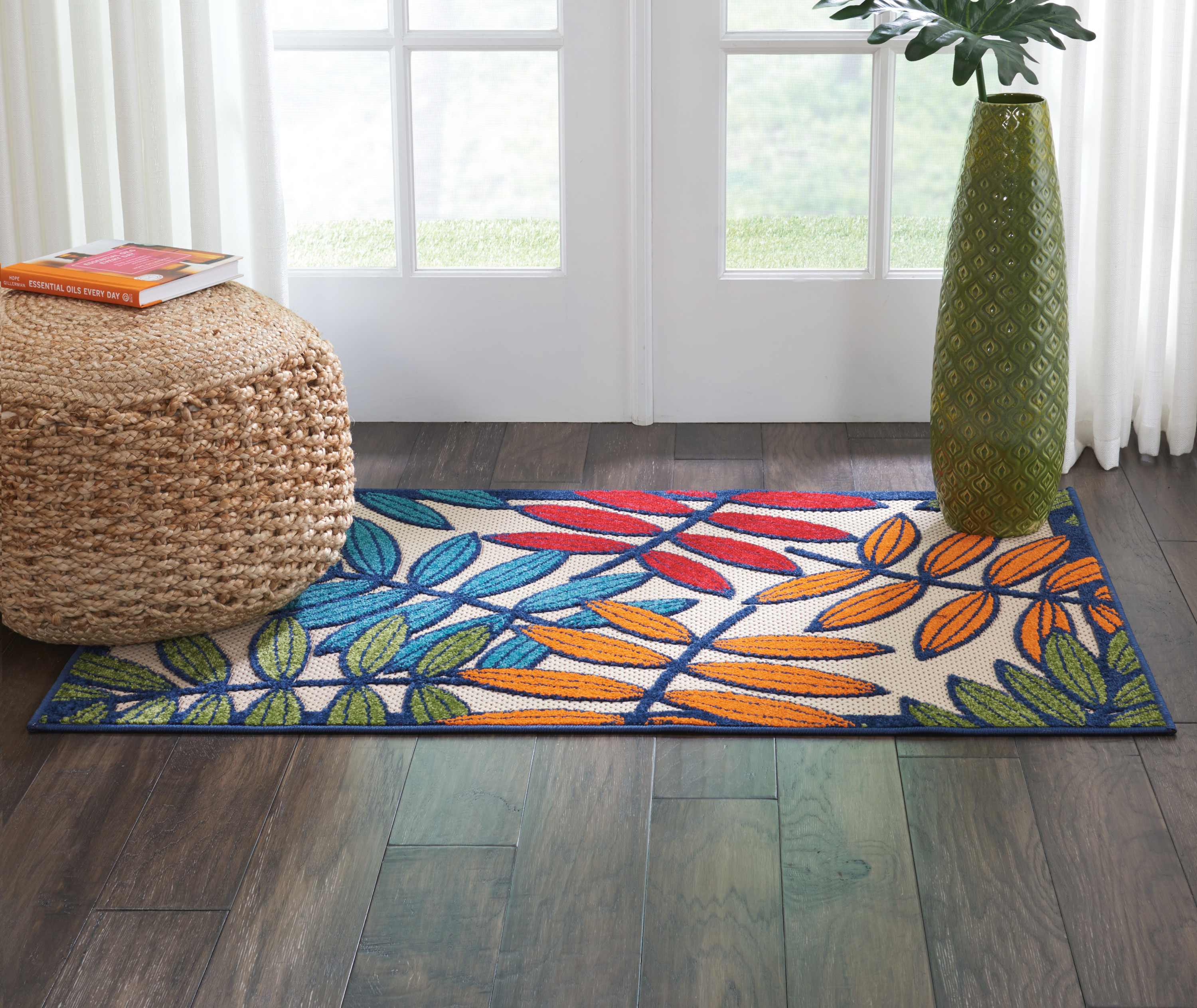 Nourison Aloha 2'8" x 4' Multicolor Tropical Rug