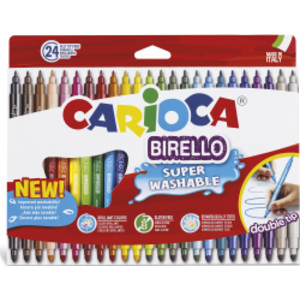 Birello Double Tip Felt Tip Washable Pens - 24 Pieces