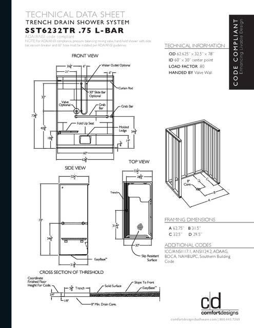 Tech Data Sheet — Cd Shower Tech Data Sst 6232tr 75 1p L Bar